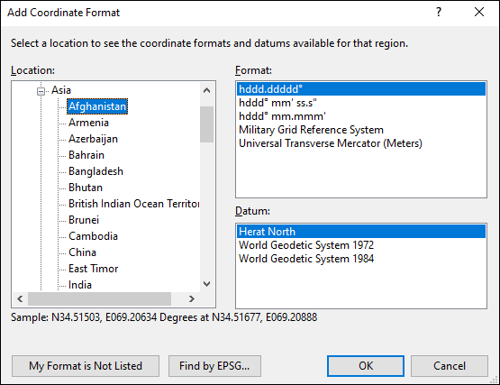 ExpertGPS is a batch coordinate converter for Afghan GPS, GIS, and CAD coordinate formats.