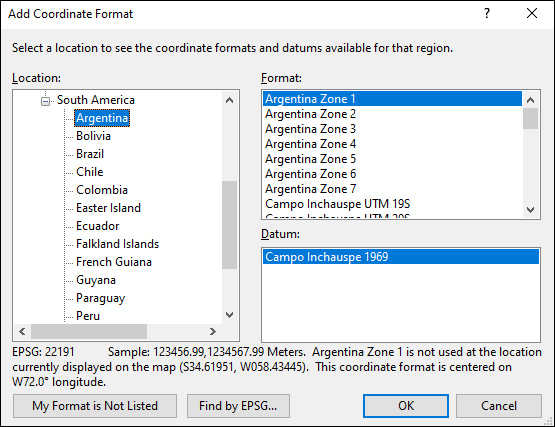 ExpertGPS is a batch coordinate converter for Argentin GPS, GIS, and CAD coordinate formats.