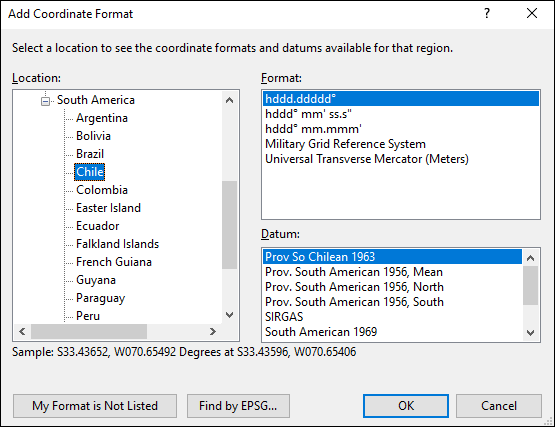 ExpertGPS is a batch coordinate converter for Chilean GPS, GIS, and CAD coordinate formats.