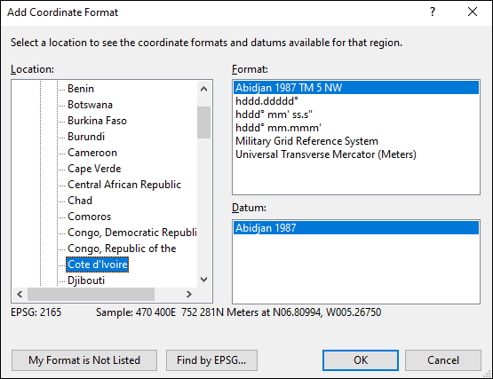 ExpertGPS is a batch coordinate converter for Ivorian GPS, GIS, and CAD coordinate formats.