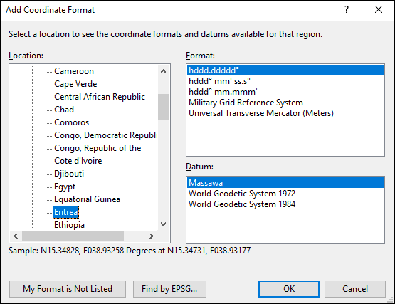 ExpertGPS is a batch coordinate converter for Eritrean GPS, GIS, and CAD coordinate formats.