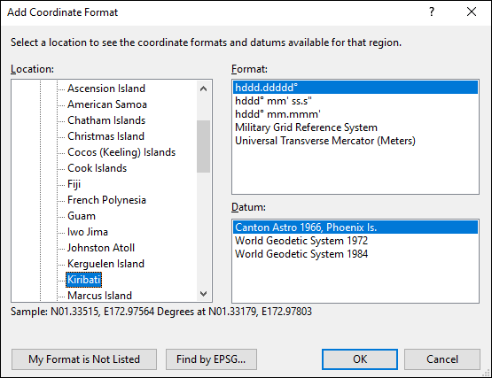 ExpertGPS is a batch coordinate converter for I-Kiribati GPS, GIS, and CAD coordinate formats.