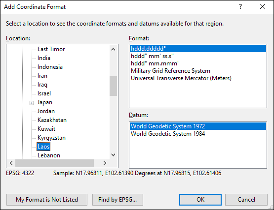 ExpertGPS is a batch coordinate converter for Laotia GPS, GIS, and CAD coordinate formats.