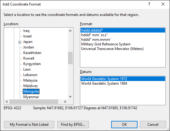 ExpertGPS is a batch coordinate converter for Mongolian GPS, GIS, and CAD coordinate formats.