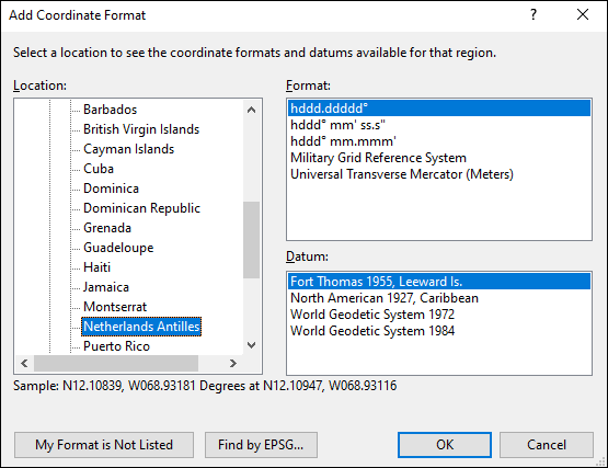 ExpertGPS is a batch coordinate converter for Netherlands Antilles GPS, GIS, and CAD coordinate formats.