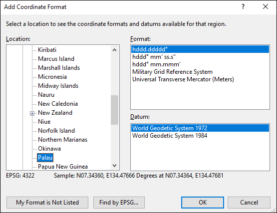 ExpertGPS is a batch coordinate converter for Palauan GPS, GIS, and CAD coordinate formats.