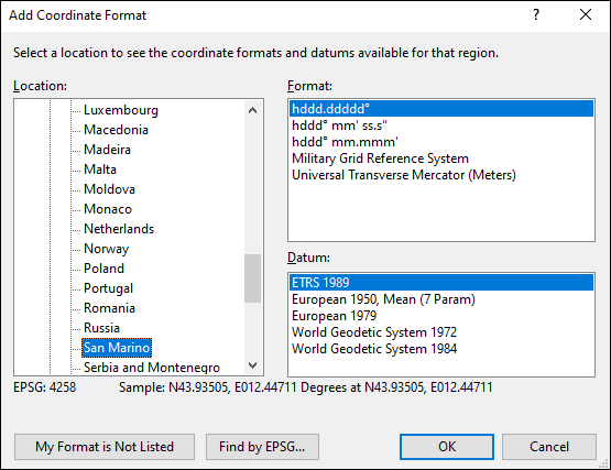 ExpertGPS is a batch coordinate converter for Sammarinese GPS, GIS, and CAD coordinate formats.