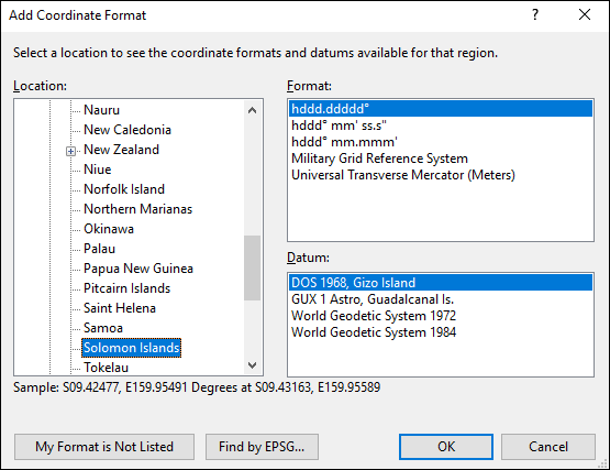 ExpertGPS is a batch coordinate converter for Solomon Island GPS, GIS, and CAD coordinate formats.
