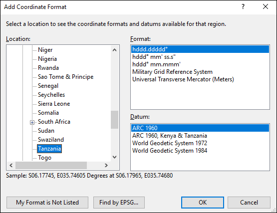 ExpertGPS is a batch coordinate converter for Tanzanian GPS, GIS, and CAD coordinate formats.