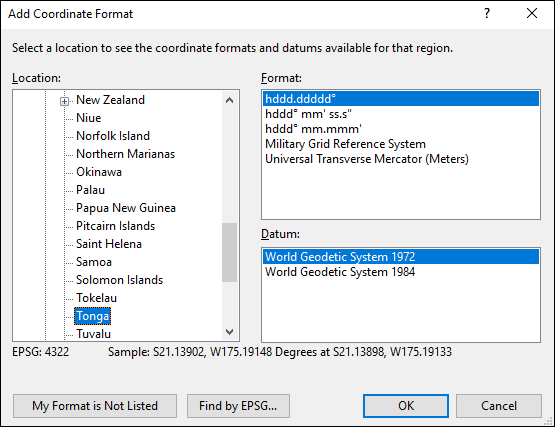 ExpertGPS is a batch coordinate converter for Tongan GPS, GIS, and CAD coordinate formats.