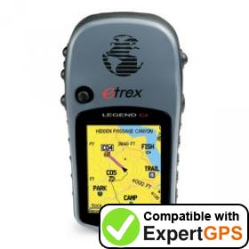 Download data from your Garmin eTrex Legend Cx with ExpertGPS Download your Garmin eTrex Legend Cx waypoints and tracklogs and create maps with ExpertGPS
