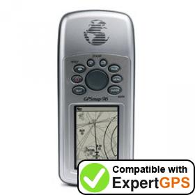 Download data from your Garmin GPSMAP 96 with ExpertGPS Download your Garmin GPSMAP 96 waypoints and tracklogs and create maps with ExpertGPS