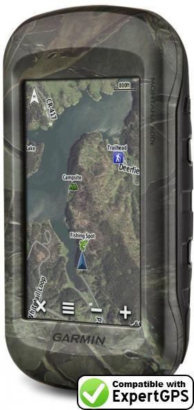 Download data from your Garmin Montana 600t with ExpertGPS Download your Garmin Montana 600t waypoints and tracklogs and create maps with ExpertGPS