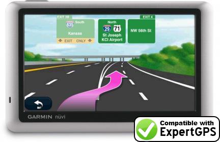 Download data from your Garmin nüvi 1455 with ExpertGPS Download your Garmin nüvi 1455 waypoints and tracklogs and create maps with ExpertGPS