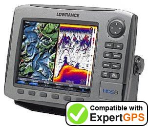Download data from your Lowrance HDS-8 with ExpertGPS Download your Lowrance HDS-8 waypoints and tracklogs and create maps with ExpertGPS