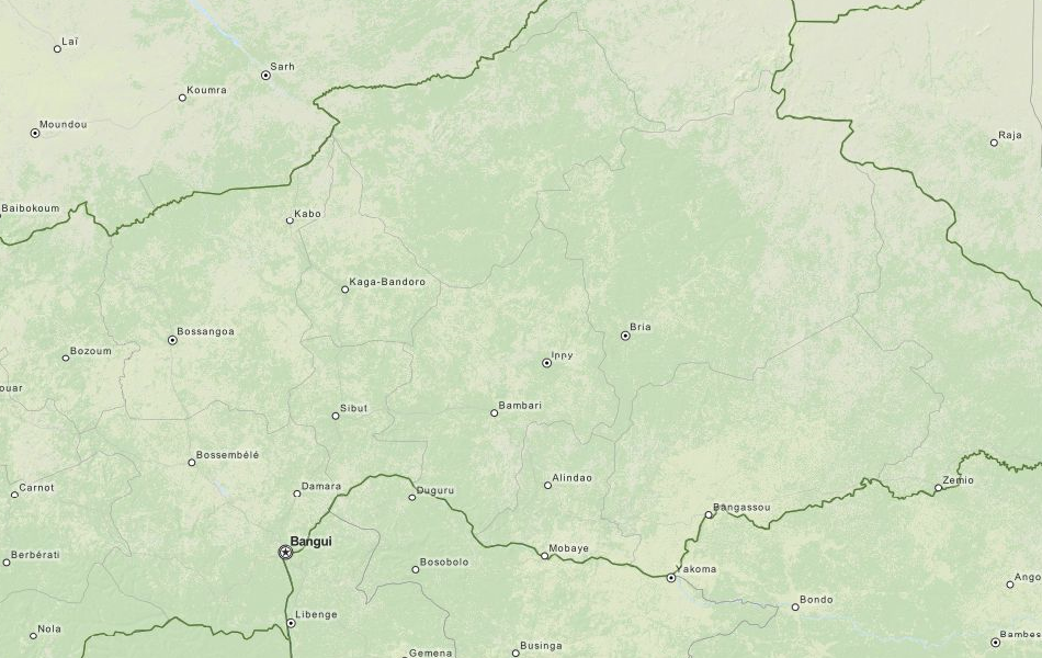 Map of Central African Republic in ExpertGPS GPS Mapping Software