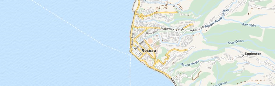 Map of Dominica in ExpertGPS GPS Mapping Software