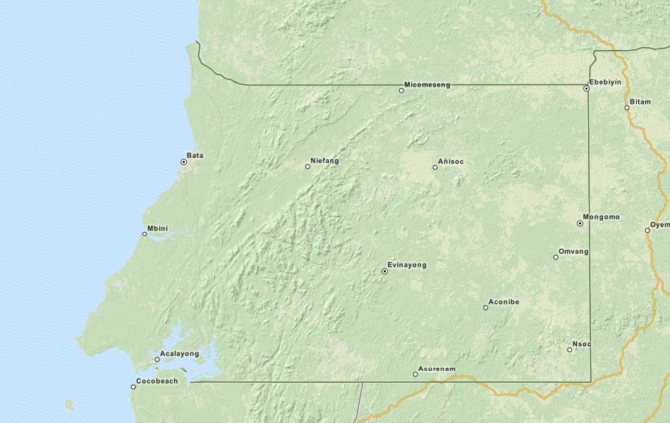Map of Equatorial Guinea in ExpertGPS GPS Mapping Software
