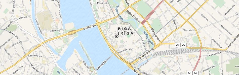 Map of Latvia in ExpertGPS GPS Mapping Software