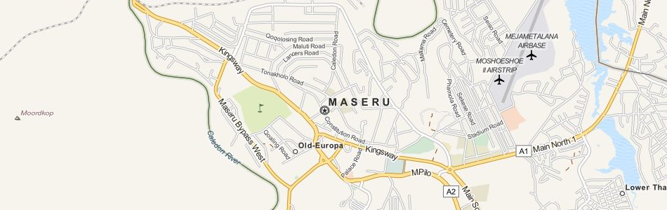 Map of Lesotho in ExpertGPS GPS Mapping Software