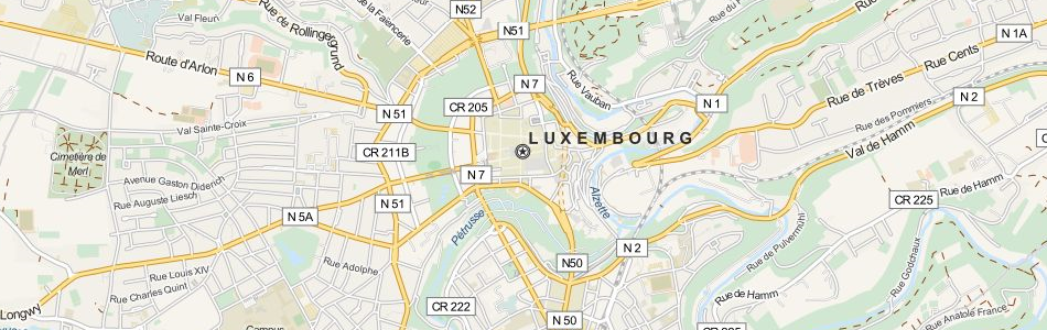Map of Luxembourg in ExpertGPS GPS Mapping Software