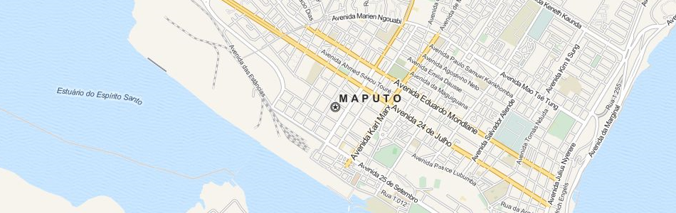 Map of Mozambique in ExpertGPS GPS Mapping Software