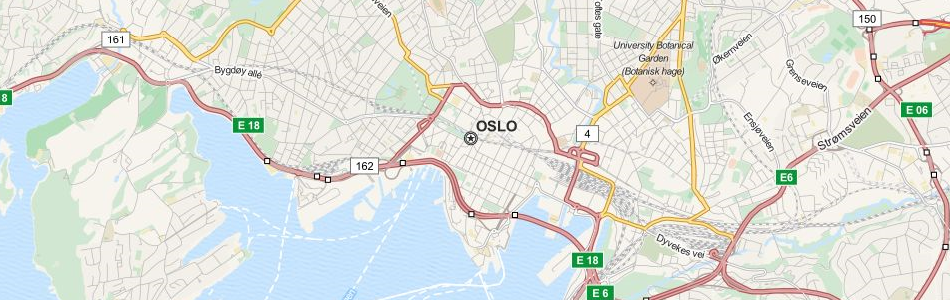 Map of Norway in ExpertGPS GPS Mapping Software