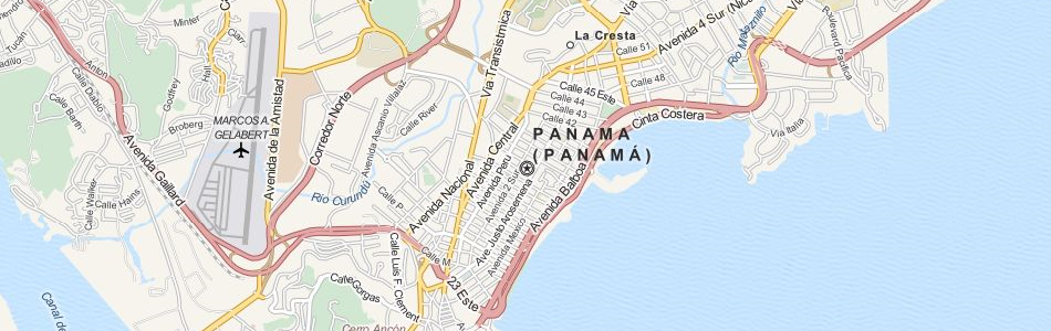 Map of Panama in ExpertGPS GPS Mapping Software