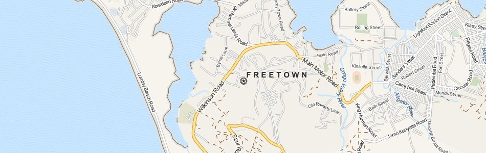 Map of Sierra Leone in ExpertGPS GPS Mapping Software