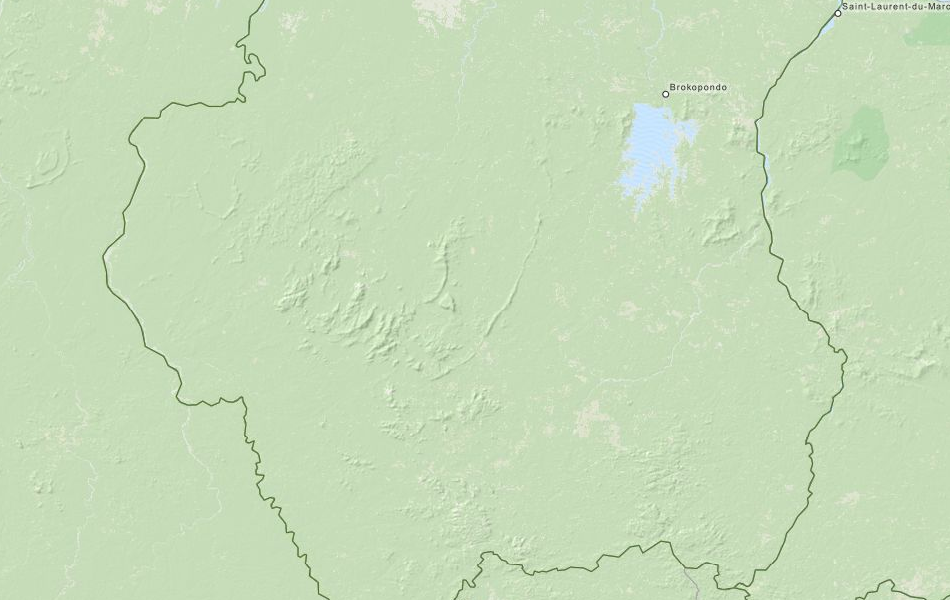 Map of Suriname in ExpertGPS GPS Mapping Software