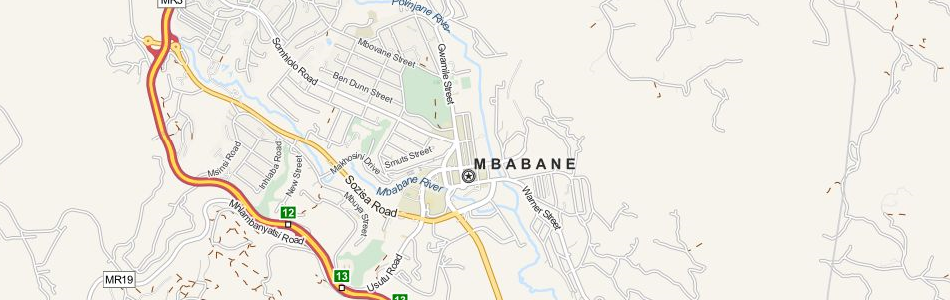 Map of Swaziland in ExpertGPS GPS Mapping Software