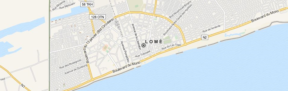 Map of Togo in ExpertGPS GPS Mapping Software
