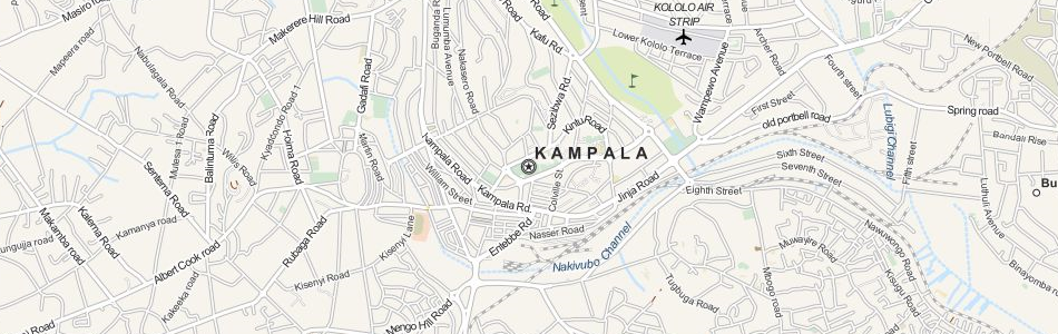 Map of Uganda in ExpertGPS GPS Mapping Software
